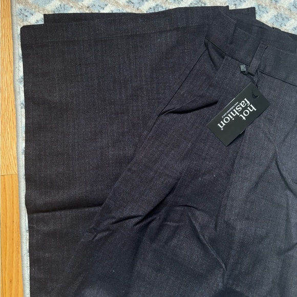 Wide-Leg Pants with Velvet Blend Fabric - Picture 10 of 11